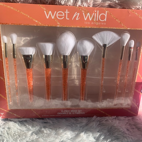 Orange Glitter makeup brush set - Picture 4 of 4